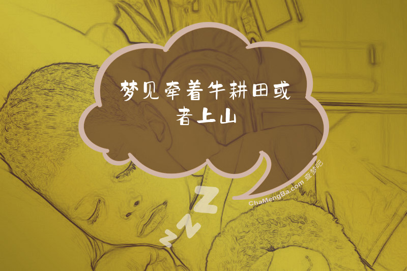 梦见牵着牛耕田或者上山