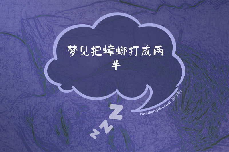 梦见把蟑螂打成两半